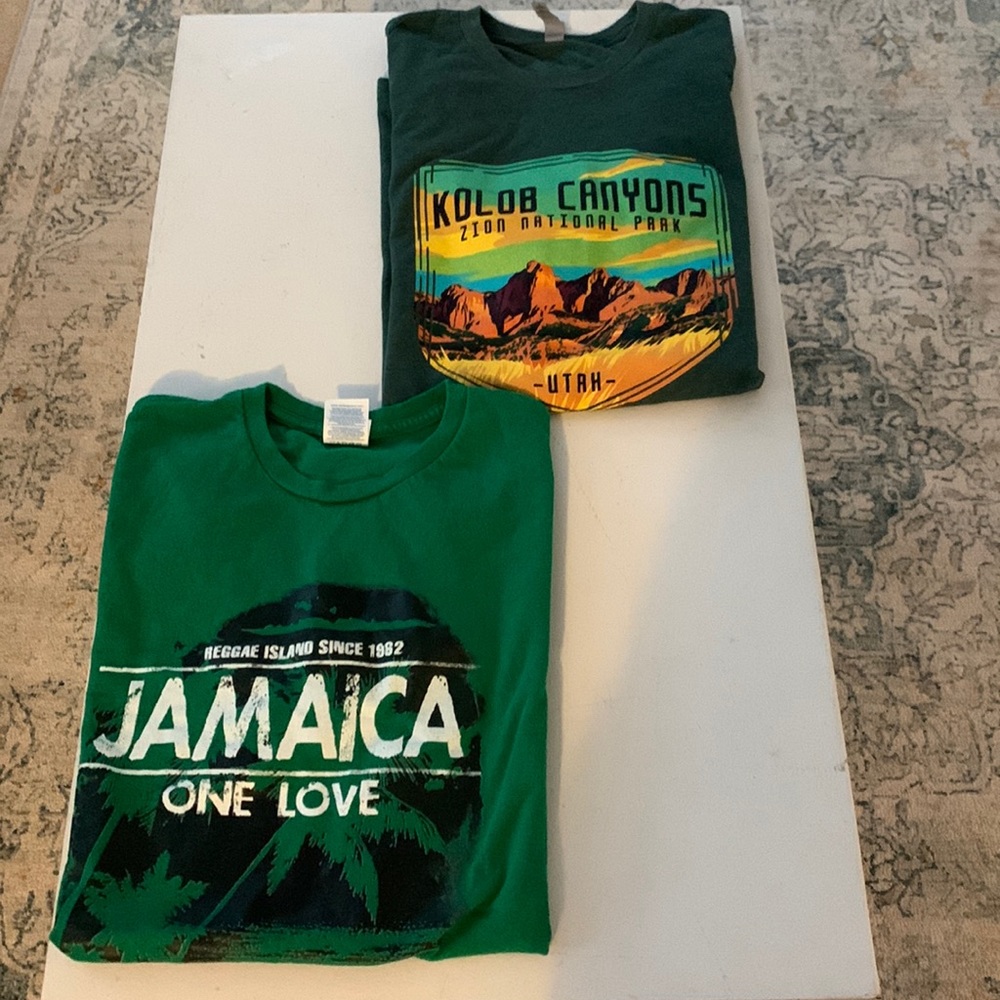 Set of 2 Green XL Tee Shirts